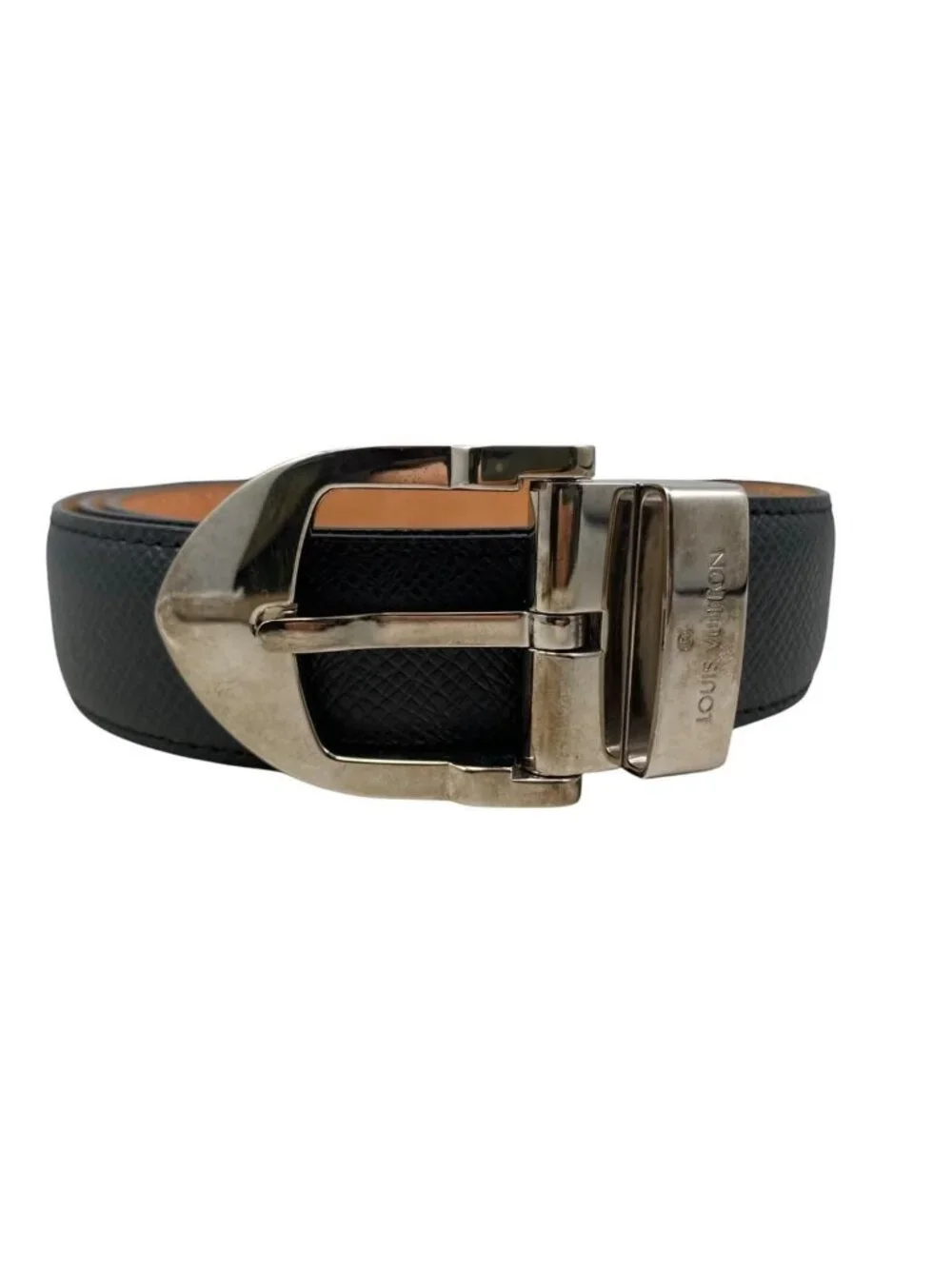 Louis Vuitton Belt Ceinture Classic 100 40 Taiga Leather Noir Black
